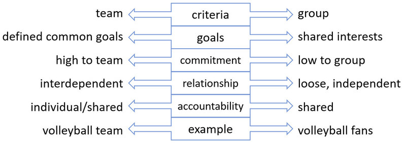 Figure: Differences between group and team